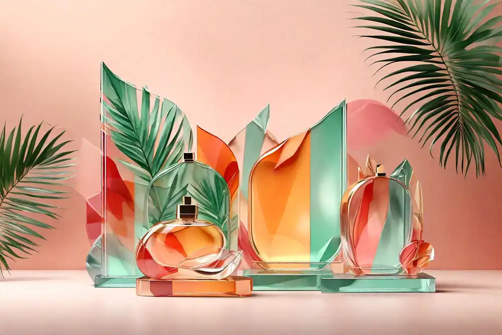 شیشه های عطر با نمای هاوایی