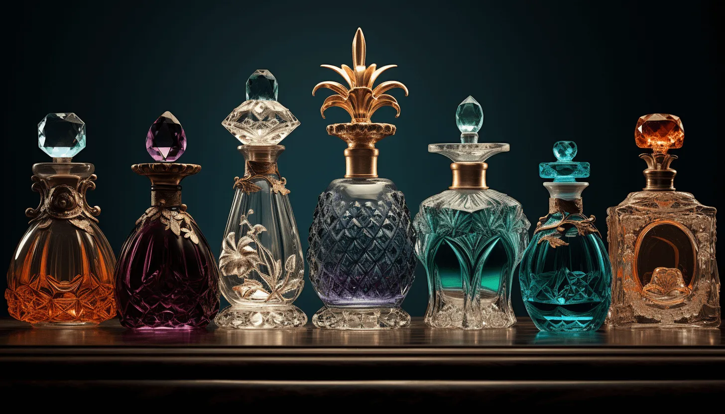عطر در شیشه ای در رنگ های مختلف